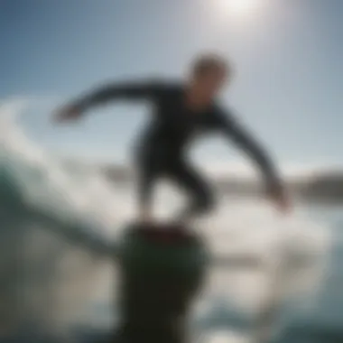 Action shot of a surfer using the Armstrong surf foil in dynamic water conditions.