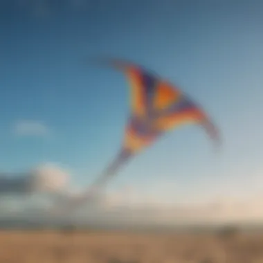 Vibrant Skies: Kite Patterns Painting the Horizon Colorful Kite Patterns Against Blue Sky