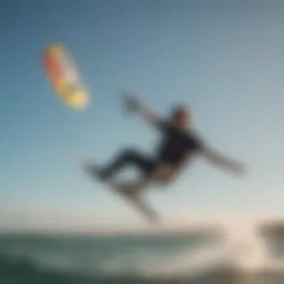 Graceful Kitesurfing Rider in Mid-Air