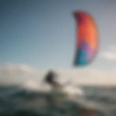 Close-up of innovative beginner kitesurfing kite features