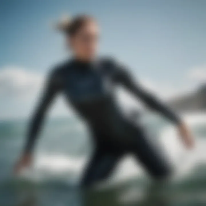 Sleek wetsuit design blending with the water