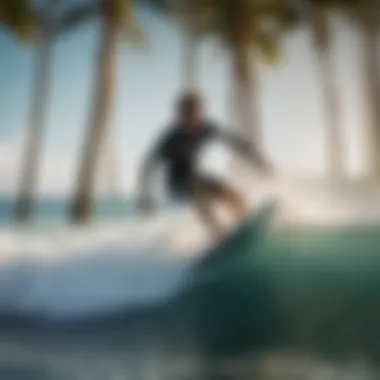 Surfer Riding the Waves in Cabarete Waters