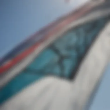 Close-up of high-quality stitching and fabric of a Cabrinha kite