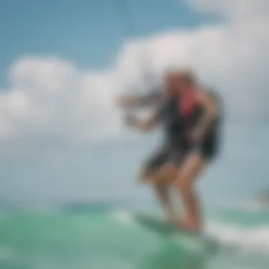 Kitesurfers enjoying the tropical breeze in Cancun