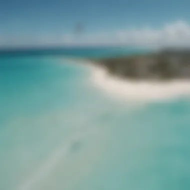 Panoramic view of Cancun's turquoise waters for kitesurfing