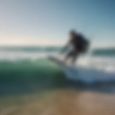 Kitesurfers navigating the waves at Dolphin Beach