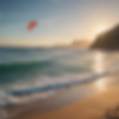 Scenic view of Dolphin Beach with kites in the sky