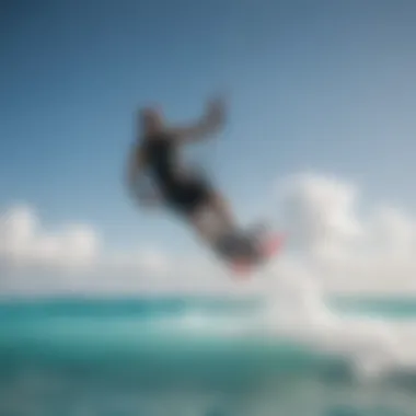 Kitesurfing action on the crystal-clear waters of Grand Cayman