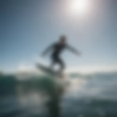 A surfer gliding effortlessly above the water's surface using a hydro foil