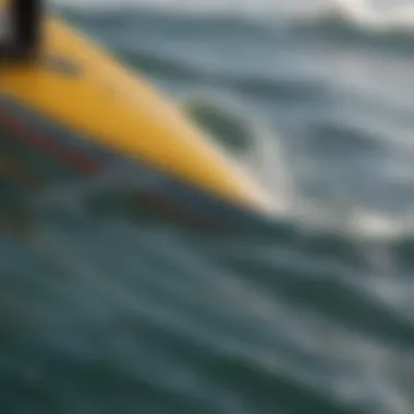 Close-up of hydroplane surfboard materials