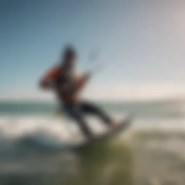 Diverse group of kitesurfers enjoying the ocean waves