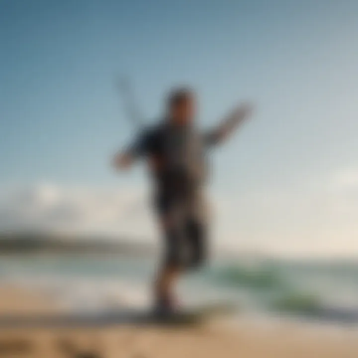 Kitesurfing instructor teaching on a vibrant beach