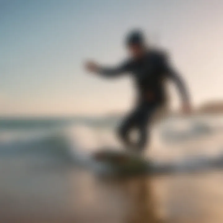 Professional Kitesurfing Instructor Giving Lessons on the Beach