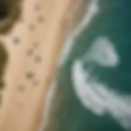 Aerial View of Kitesurfing Action