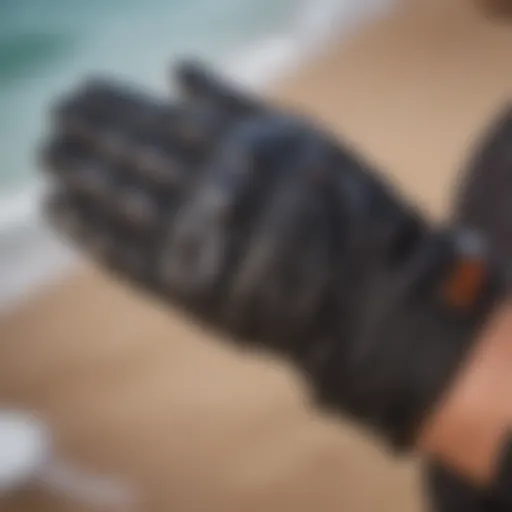 Protective kitesurf gloves shielding from harsh elements