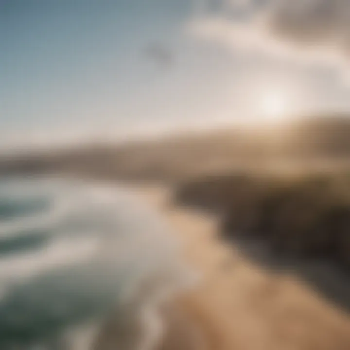 A panoramic view of Jalama Beach showcasing its natural beauty and kitesurfing conditions.