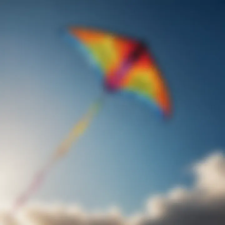 Close-up of colorful kites fluttering against a clear blue sky