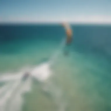 Aerial view of kitesurfing paradise