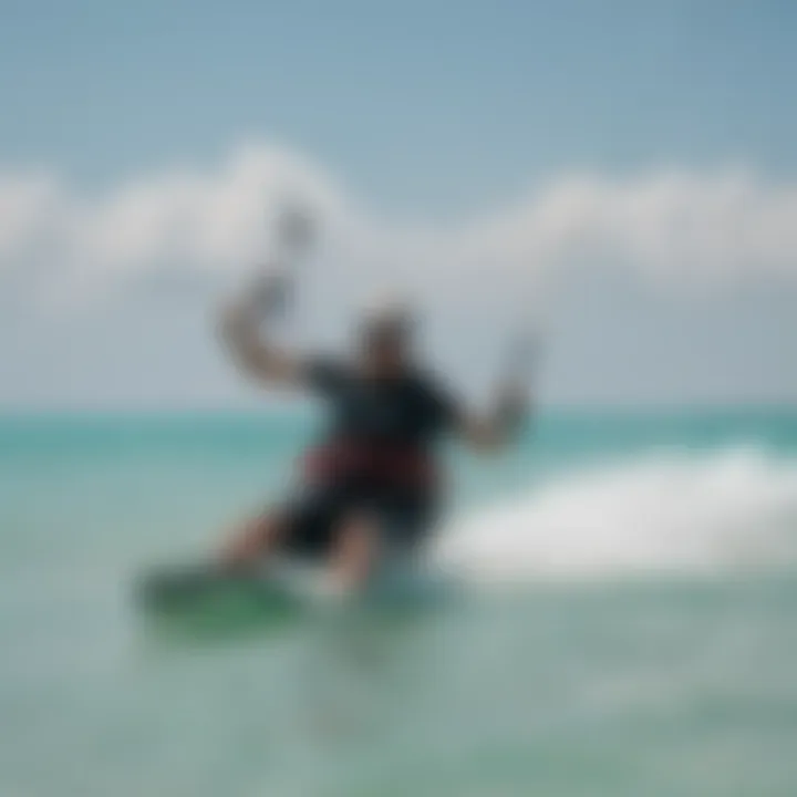 An instructor teaching kiteboarding techniques