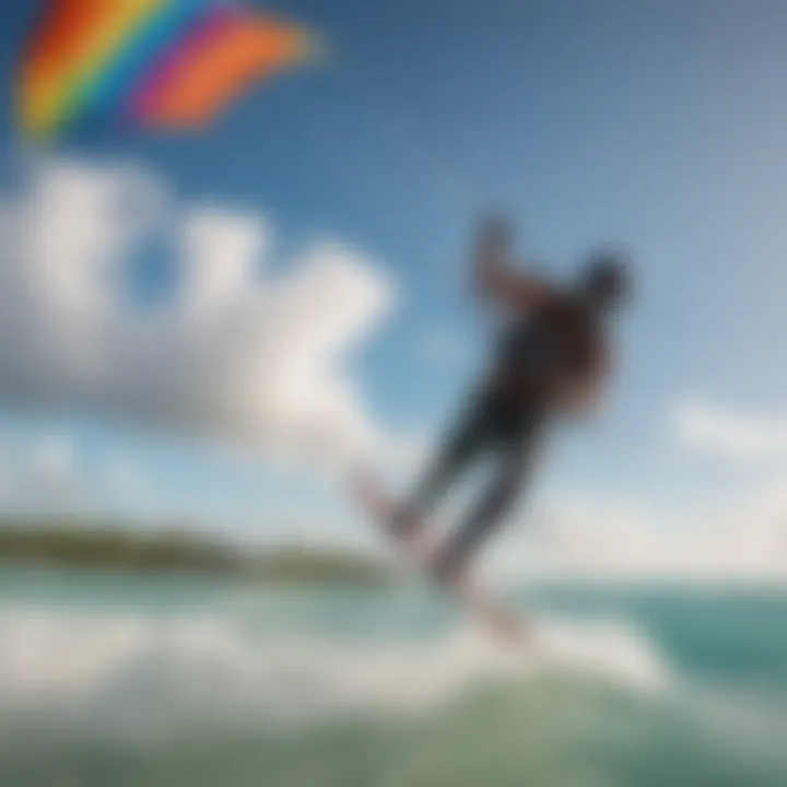 Colorful kites dancing in the wind on the crystal-clear waters of the Dominican Republic