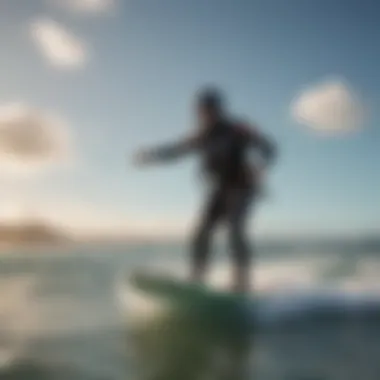 An instructor teaching kitesurfing techniques to eager learners.