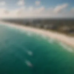 Aerial view of Miami coastline