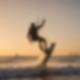 Kitesurfing at Sunset in Dubai