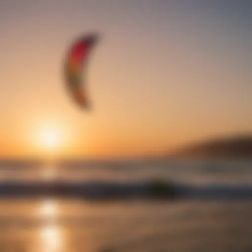 Kitesurfing at sunset over Tarifa's beaches