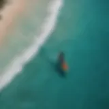 Aerial view of North Kite Foil Board on turquoise waters