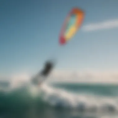 Kitesurfing enthusiast riding a wave with an Ozone kite