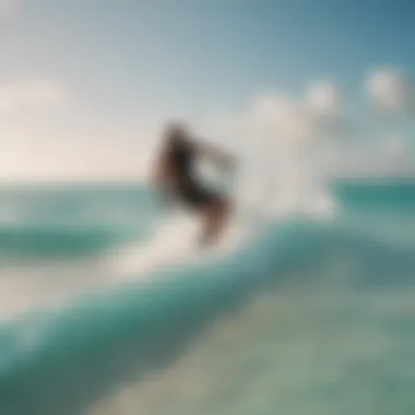 A stunning view of Grace Bay Beach showcasing kitesurfing action