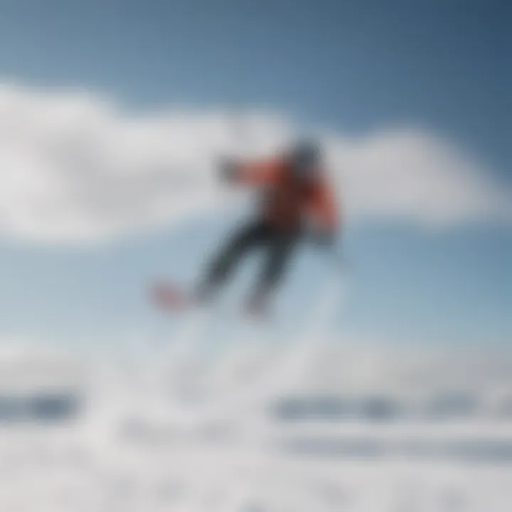 An engaging shot of a snow kiter gliding across a frozen landscape, capturing the excitement and freedom of the sport.