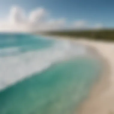 A panoramic view of a popular surf spot in Turks and Caicos, illustrating the unique geographical features.