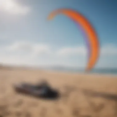 A well-maintained power kite ready for flight, emphasizing maintenance tips