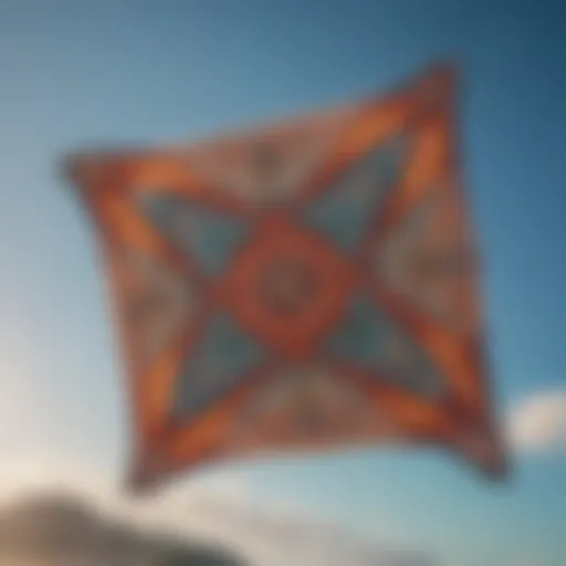 Close-up view of a power kite showcasing its intricate design and structure