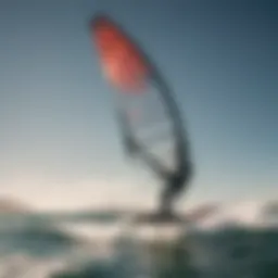 Dynamic wind surfing foil in action