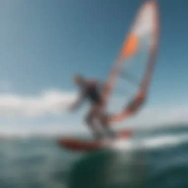 Experienced rider mastering wind surfing foil techniques