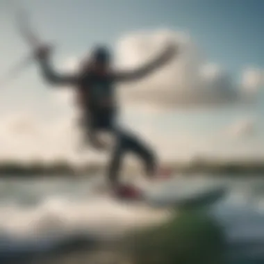 A kiteboarding expert demonstrating advanced techniques on choppy waters