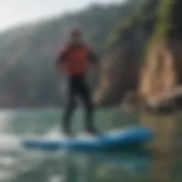 Overview of the Fanatic inflatable foil board on water