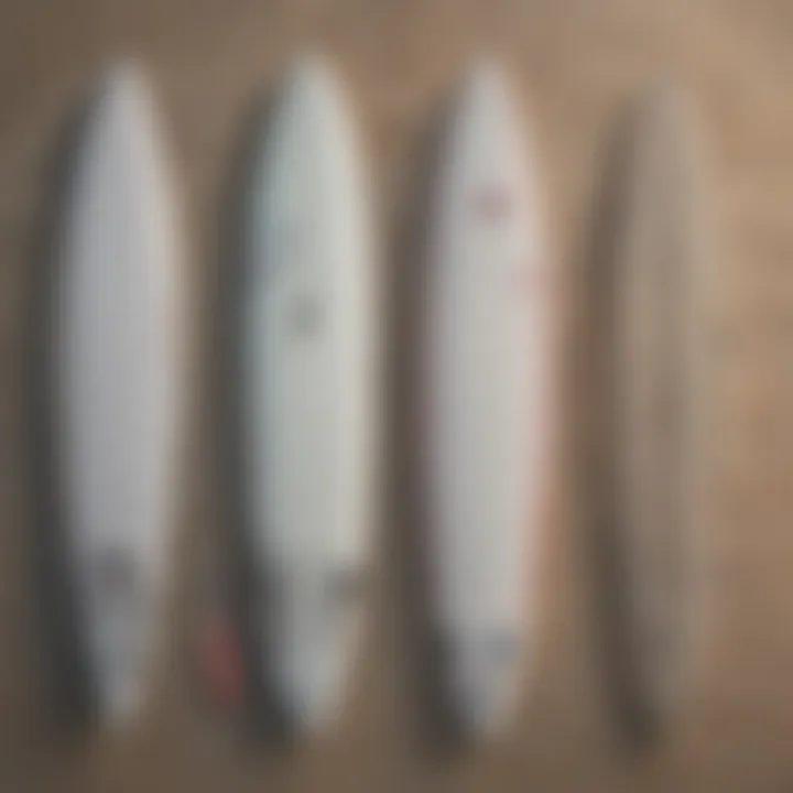 A side-by-side comparison of different types of foil surfboards emphasizing their unique features.