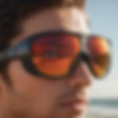 Sleek performance sunglasses for kite surfing