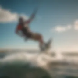 A vibrant kitesurfing scene capturing the essence of the sport