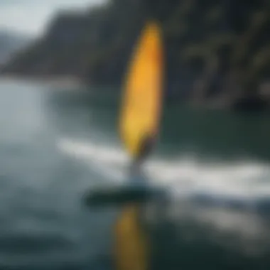 A detailed view of a SUP hydrofoil showcasing its design and features.