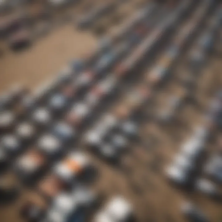 Aerial view of the boot sale showcasing the layout and variety of stalls.