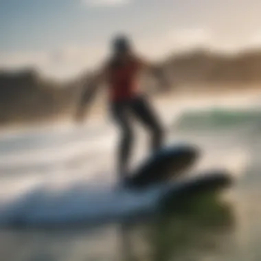 A rider enjoying a thrilling experience on a motorized boogie board