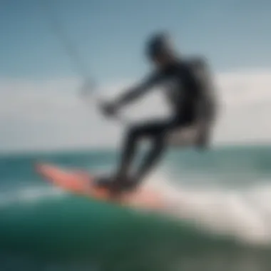 Ozone kiteboard in action on the water highlighting performance features