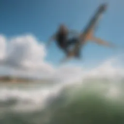 Dynamic kitesurfing action with a universal wing