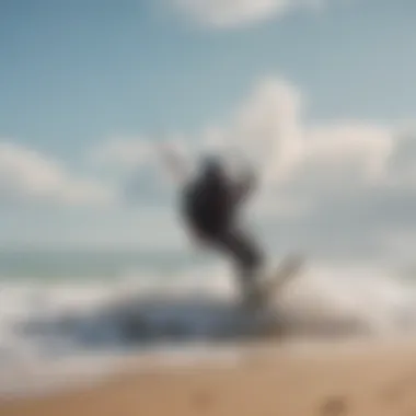 Kitesurfers enjoying a windy day at the beach