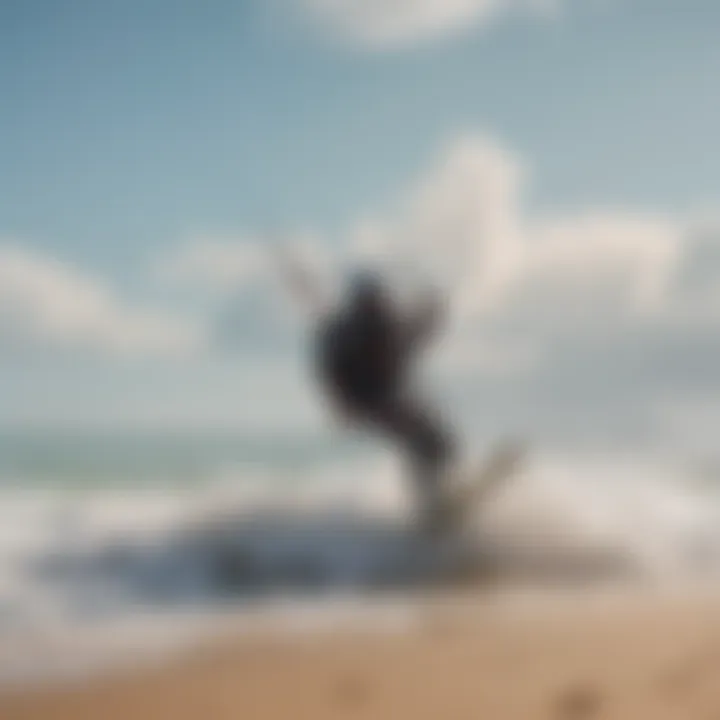 Kitesurfers enjoying a windy day at the beach