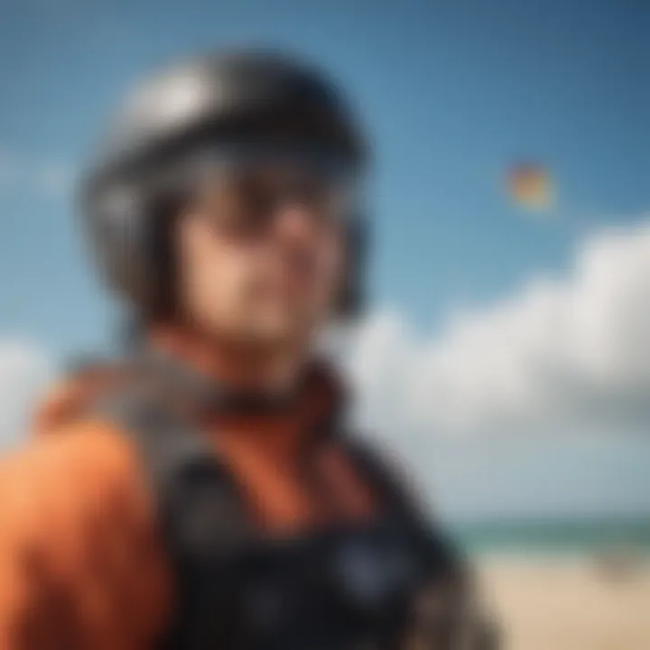 A close-up of safety gear essential for kitesurfing, emphasizing its importance